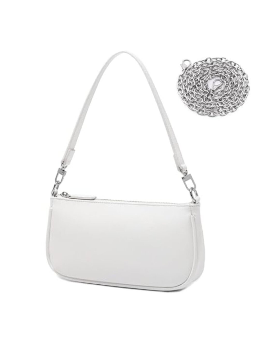 PU Leather Shoulder Bag Y2K Gold Chain Crossbody Clutch Small Purse